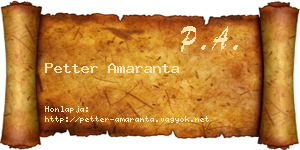 Petter Amaranta névjegykártya